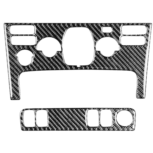 Carbon fiber air conditioning panel trim sticker with circular vent cutouts
