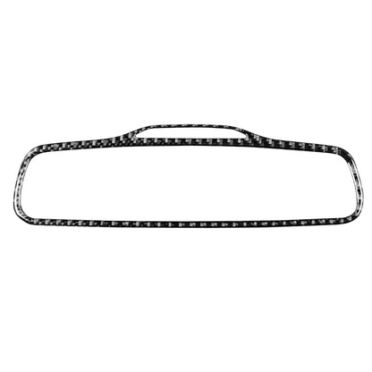 Black carbon fiber style rearview mirror decorative sticker, curved rectangle frame