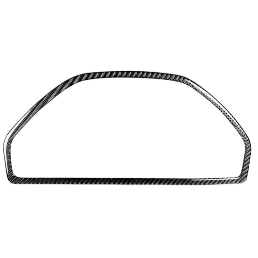 Black carbon-fiber weave speedometer trim sticker with curved arc outline
