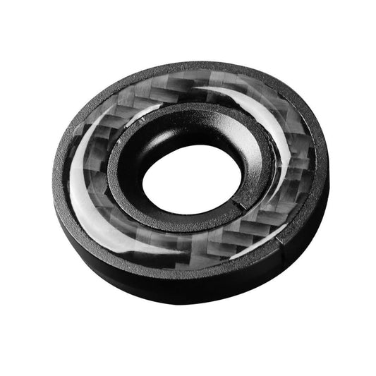 Carbon-fiber ignition ring sticker with black textured bezel and center opening