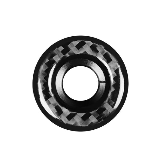Carbon fiber ignition ring sticker with black outer ring and circular cutout