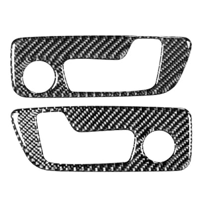 Carbon fiber door handle C sticker set, two-piece overlay with round cutouts