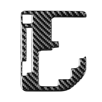 Carbon fiber patterned C-shaped gear indicator trim sticker, black with cutouts
