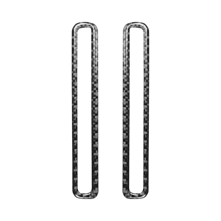 Carbon fiber door air outlet decorative sticker, black with silver trim, 2 long pieces