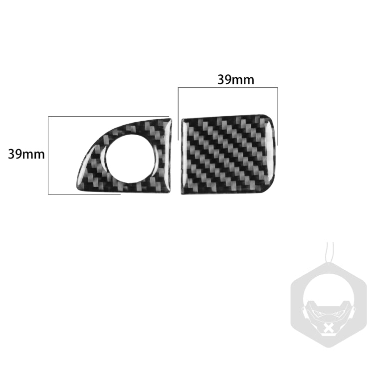 Carbon fiber storage handle sticker, black checker weave with circular opening; 39mm