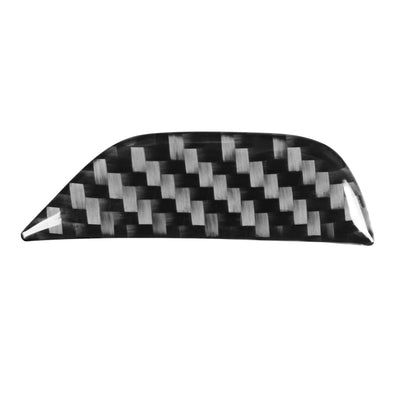 Carbon fiber weave trim for central armrest storage button, black and gray, curved