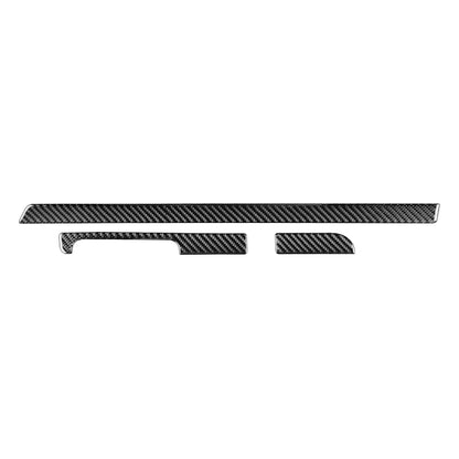 Carbon fiber dash trim strip set, 3-piece design, textured black pattern with openings