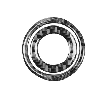 Carbon fiber ignition switch ring decorative sticker, round with chrome edge