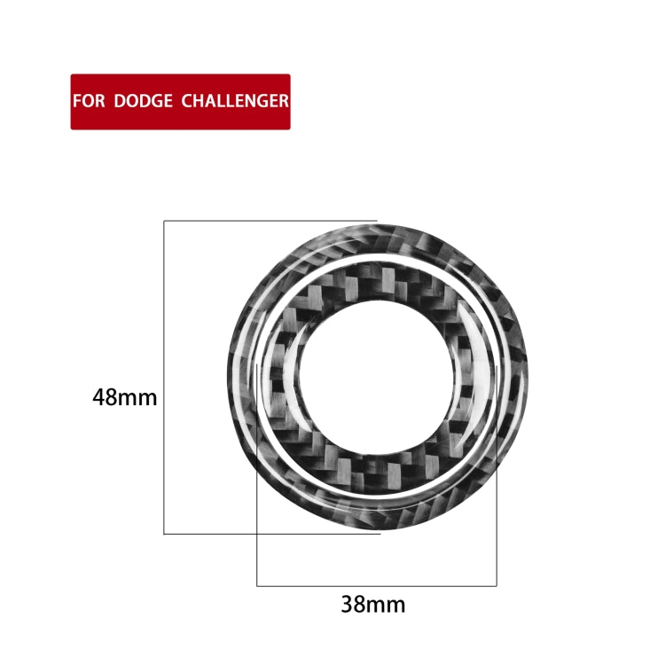 Round carbon fiber ignition switch sticker with chrome trim, 48mm x 38mm
