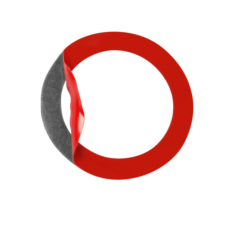 Red backing sheet over round carbon fiber ignition switch ring sticker