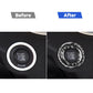 Ignition switch start/stop ring sticker with carbon fiber pattern and chrome border