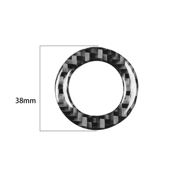 Carbon fiber ignition switch inside trim sticker, black carbon-look ring, 38mm