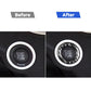 Carbon fiber ignition switch bezel sticker with START/STOP/ENGINE icons, circular