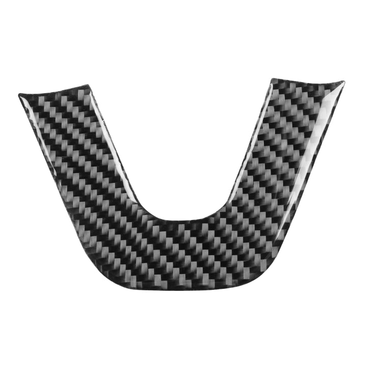 Carbon fiber steering wheel chin decorative sticker, black with gray weave pattern