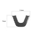 Carbon fiber steering wheel chin sticker with size guide, black weave pattern