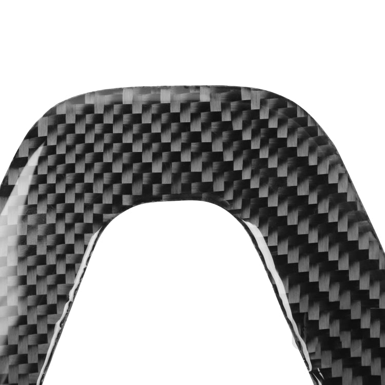 Carbon fiber steering wheel chin sticker with round cutout, black weave pattern