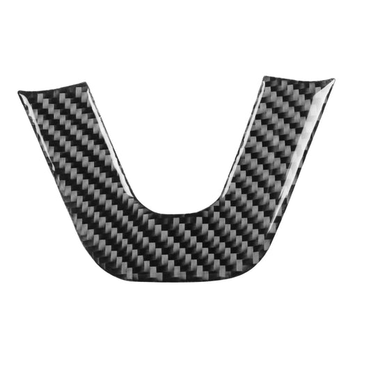 Carbon fiber steering wheel chin decorative sticker, black with gray weave pattern