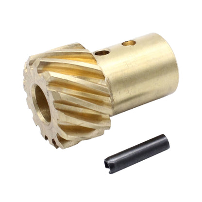 Bronze distributor cam gear with roller shaft and black retaining clip