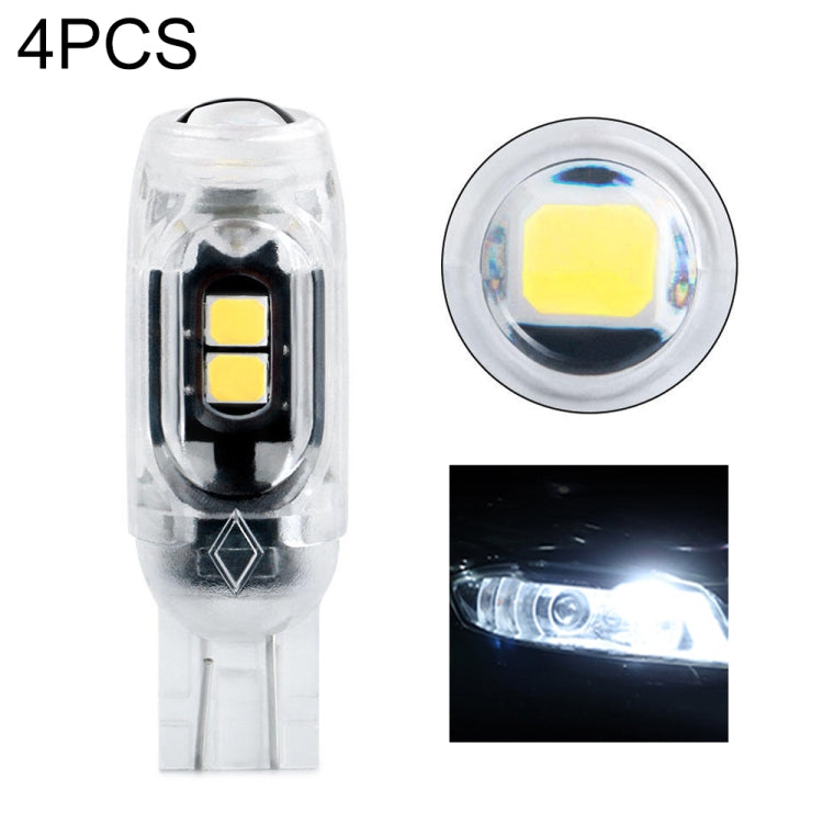 T10 car clearance light bulb, clear body with white 5-LEDs and lens