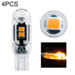 T10 car clearance light bulb, clear body with amber 5-LEDs and lens