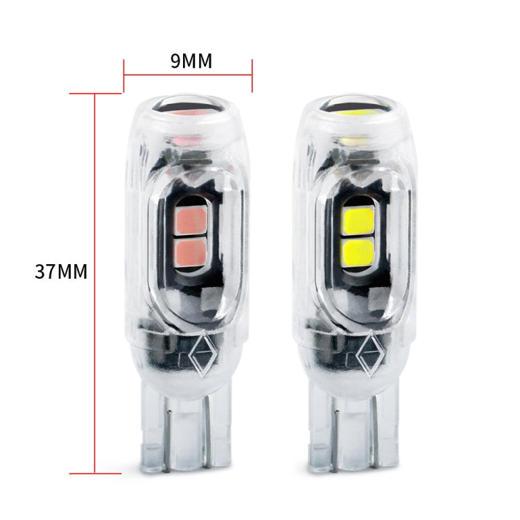 Pair of T10 clearance light bulbs with clear housings; size marked 9mm/37mm