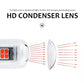 Clear LED car brake light bulb with metal base and LED chip, close-up of lens area