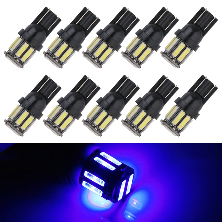 Set of 10 T10 LED clearance bulbs with black housing and SMD chip panels