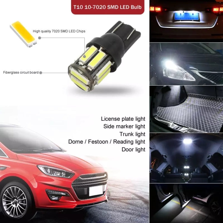 T10 10-7020 SMD LED bulb with black housing, shown for car clearance and marker light