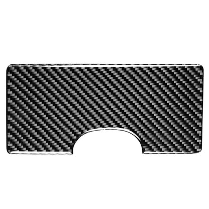 Carbon fiber cup holder decorative sticker, black weave with semi-circle cutout