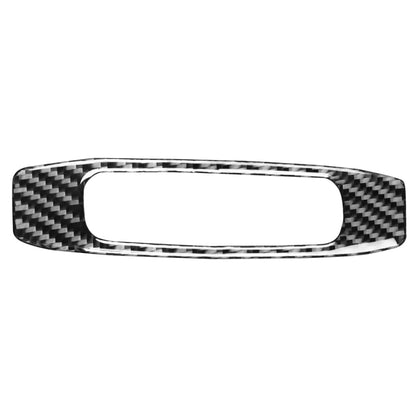 Carbon fiber pattern skylight handle trim sticker with glossy surround, rectangular cutout