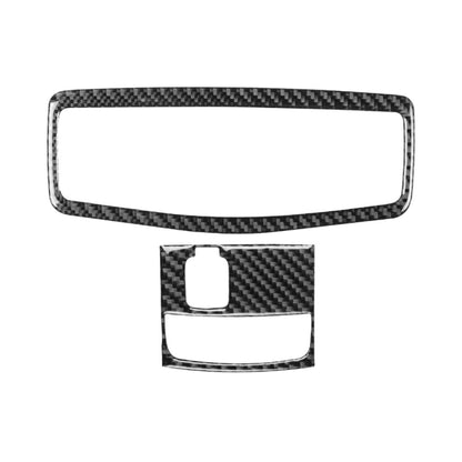 Carbon fiber roof reading light bezel trim, front panel with rectangular cutout