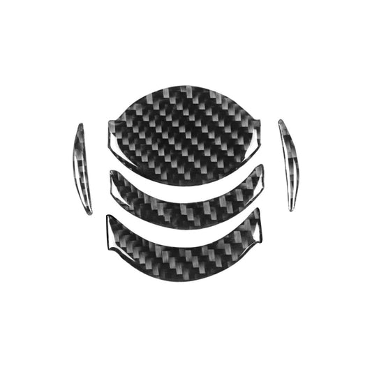 Carbon fiber patterned central air outlet trim stickers, 5-piece set