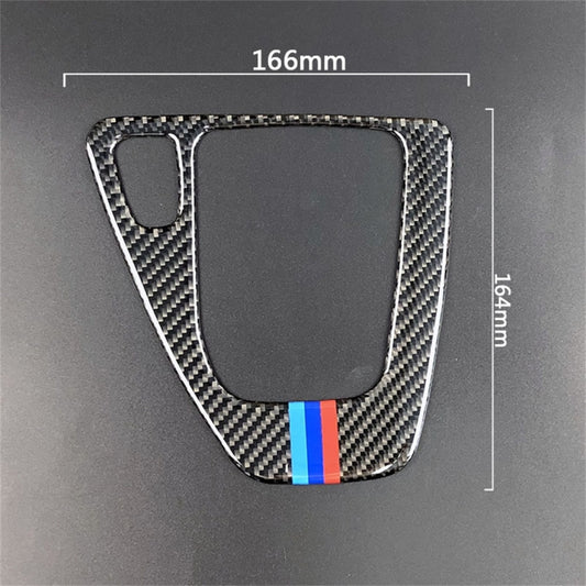 Three Color Carbon Fiber Car Left Driving Gear Panel Decorative Sticker for BMW E90 / E92 2005-2012, Sutible for Left Driving, Left Driving Gear Panel(Three Color)