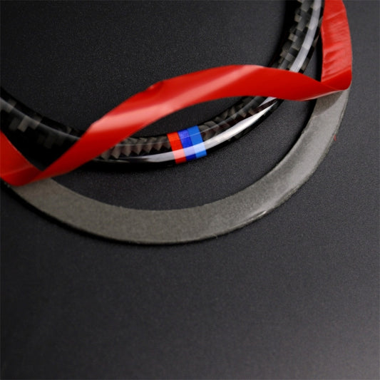 Three Color Carbon Fiber Car Horn Circle Decorative Sticker for BMW E90 / E84 / 320i / 325i, Horn Circle(Three Color)