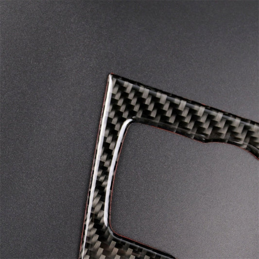 Close-up edge of carbon fiber style trim sticker with curved cutout