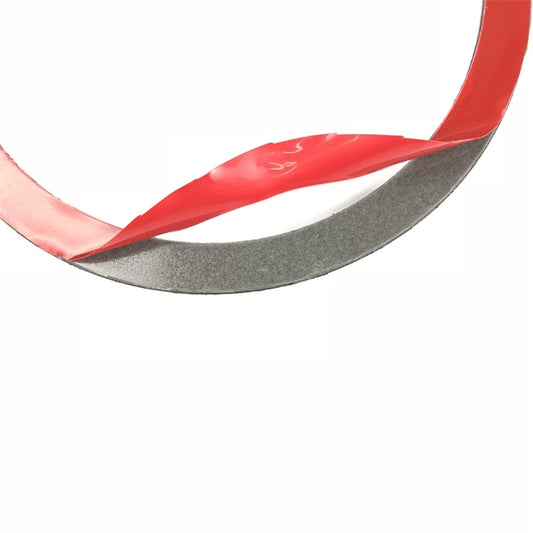Curved horn ring trim piece with carbon-fiber border and red backing
