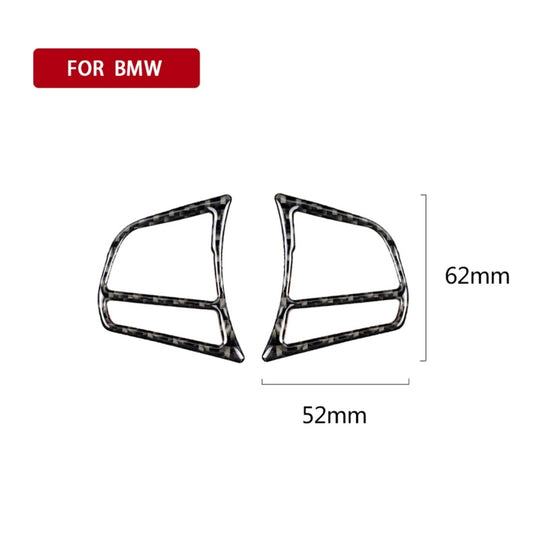 Carbon-fiber steering wheel key frame trim pair, shown with 52mm/62mm size