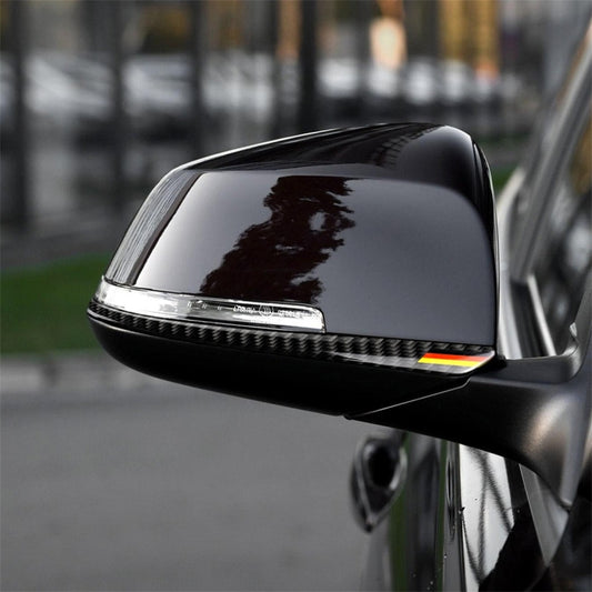 Car rearview mirror bumper strip sticker with carbon-fiber look and multi-color stripe