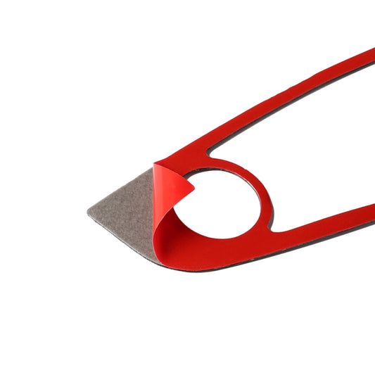 Carbon fiber trim insert with three-color stripe, right-side edge piece