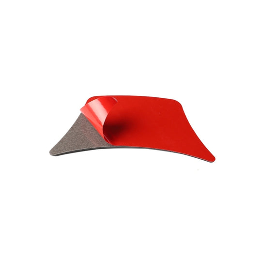 Steering wheel decorative sticker with red center insert and carbon-look side backing