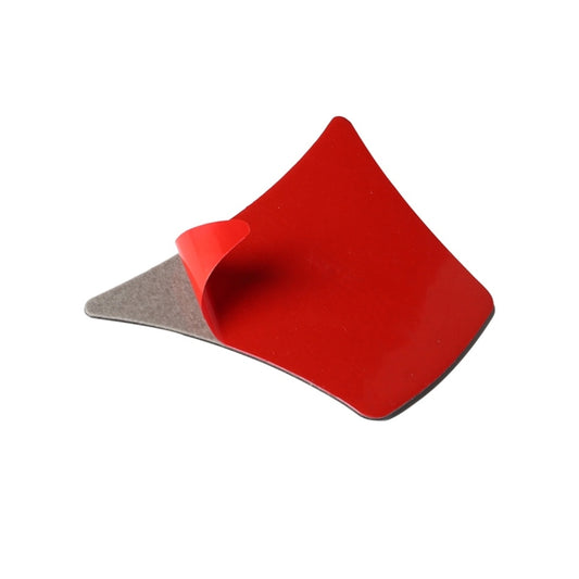 Steering wheel decorative sticker with red protective cover and gray backing piece