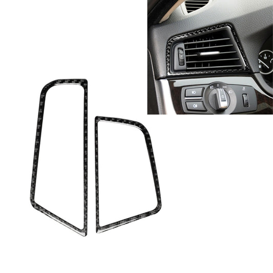 Carbon-fiber style side air outlet frame stickers, two-piece trim set