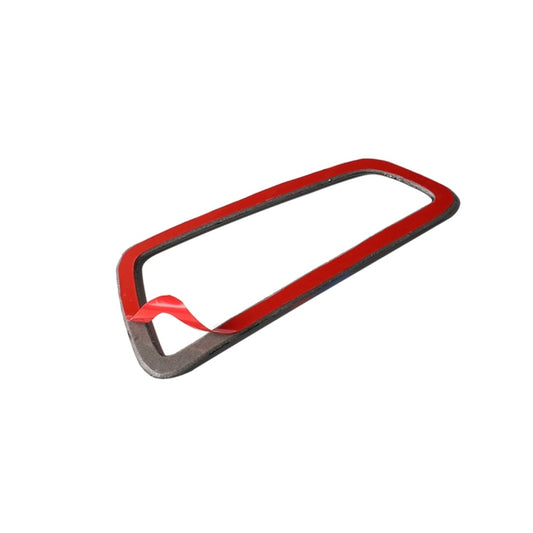 Carbon fiber air outlet trim sticker with red accent border and black frame