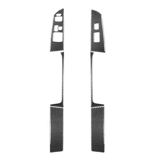 Carbon fiber-look seat lift trim stickers, left and right pair