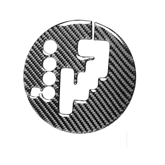 Round carbon fiber gear panel decorative sticker with cutout shapes