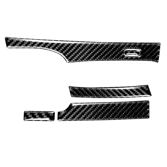 Carbon fiber weave gear trim sticker set with three pieces, black and silver