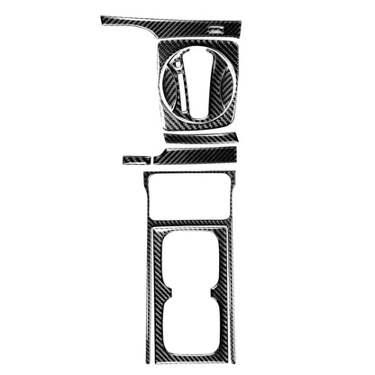 Carbon fiber automatic gear and cup holder trim sticker set with cutout details