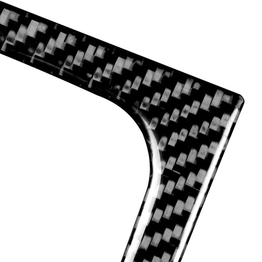 Carbon fiber sticker corner, black surface with white weave pattern