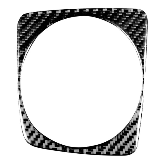 Carbon fiber trim sticker for manual gear surround, black-and-silver woven pattern