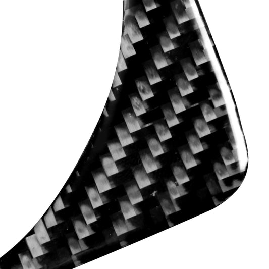 Carbon fiber weave finish for automatic gear panel sticker, close-up